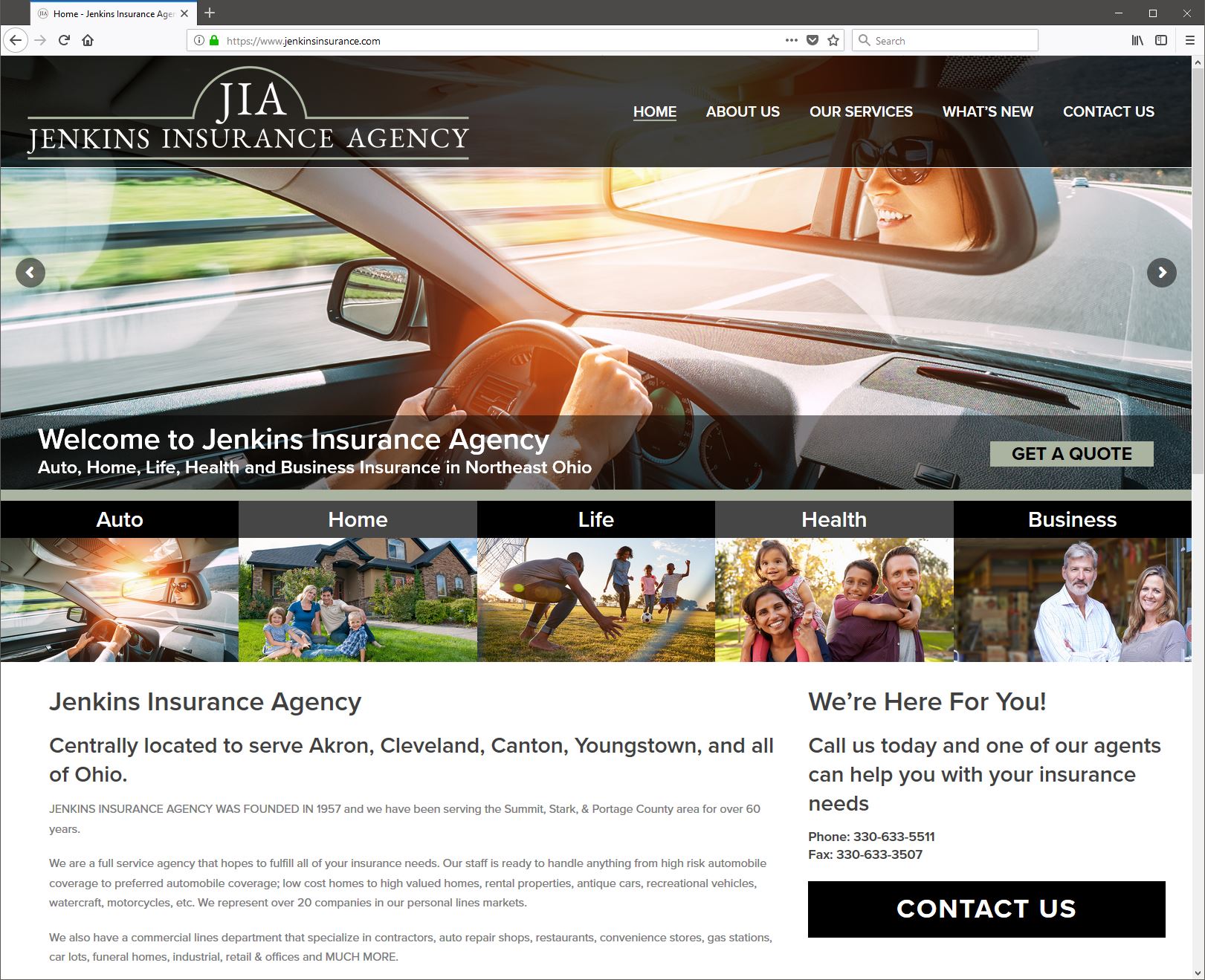 Responsive Website Design For Jenkins Insurance Agency Akron Ohio Webriver