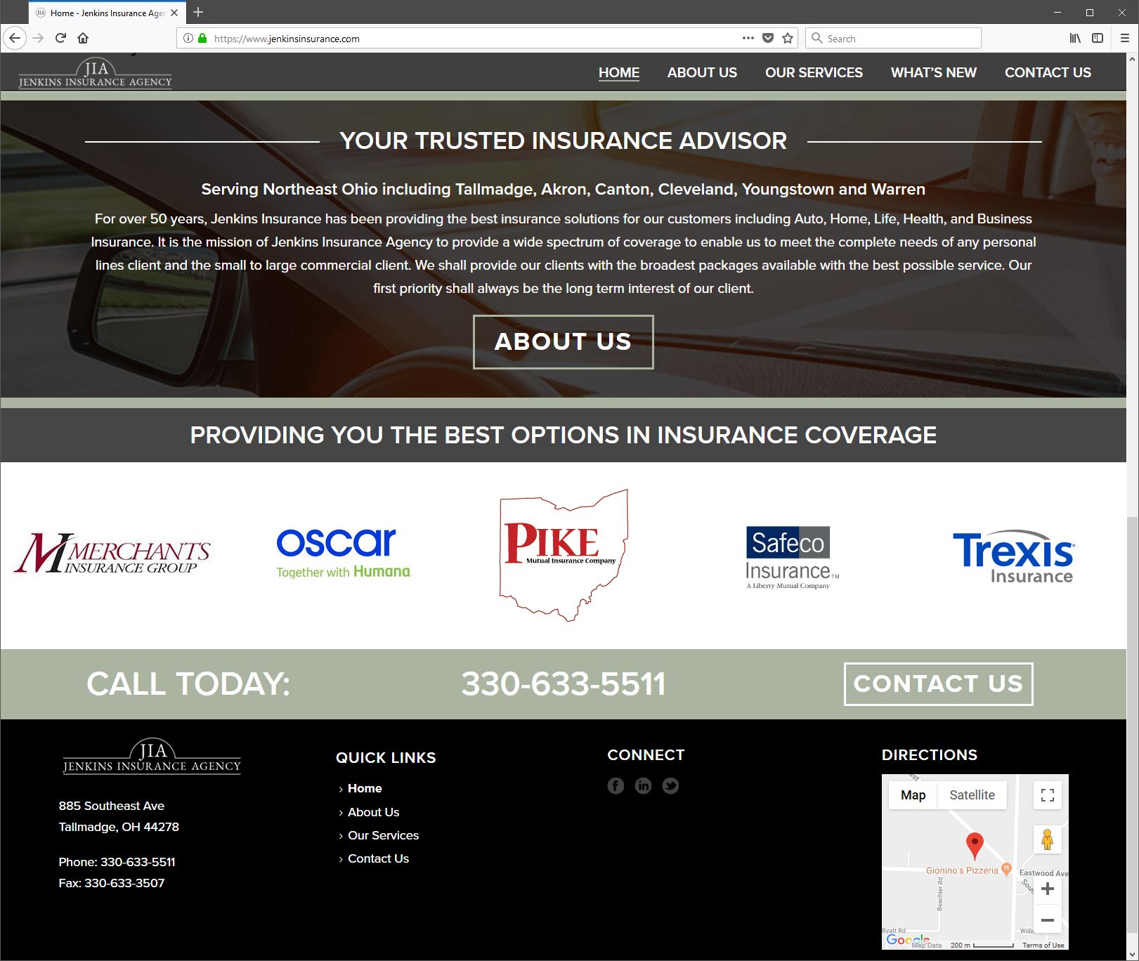 Responsive Website Design for Jenkins Insurance Agency, Akron, Ohio - WebRiver